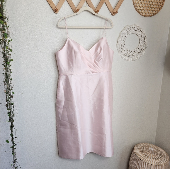 Alfred Sung Draped Faux Wrap Cocktail Dress With Pockets In Blush Style … - Picture 2 of 10